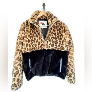 NWT - Aviator Nation - Cheetah Print Faux Fur Jacket